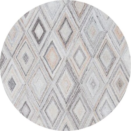 Safavieh 6 x 6 ft. Metro Contemporary Hand Tufted Round Rug; Grey & Light Brown MET552F-6R